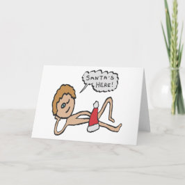 面白いサンタがここに！ クリスマスのユーモア カード