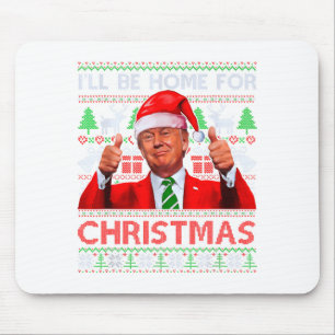 面白いサンタさん トランプ 私はクリスマスのために帰ります マウスパッド