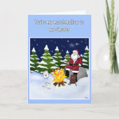 面白いサンタとスモアのクリスマス カード (正面)