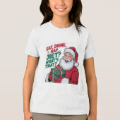 面白いサンタのクリスマス ソフトTriBlend Tシャツ (正面)