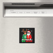 面白いサンタのトナカイ 6 7 クリスマスのミーム 六 七 マグネット (インサイチュ (食洗機))