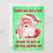 面白いサンタのミーム シーズンカード (正面)