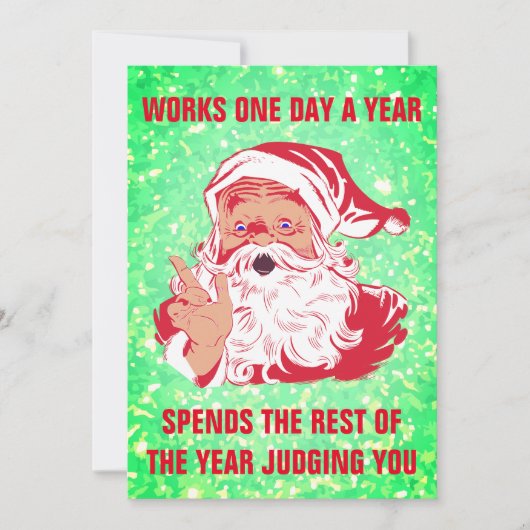 面白いサンタのミーム シーズンカード (正面)