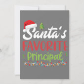 面白いサンタの好きな校長クリスマス 招待状 (正面)