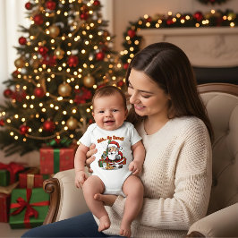 面白いサンタの子供用ジャージ | クッキーの泥棒のクリスマスO ベビーボディスーツ