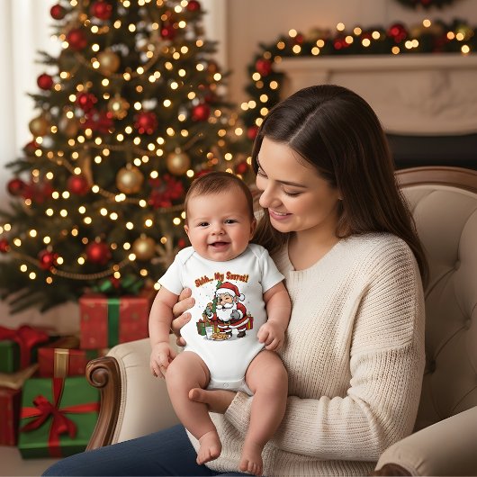 面白いサンタの子供用ジャージ | クッキーの泥棒のクリスマスO ベビーボディスーツ