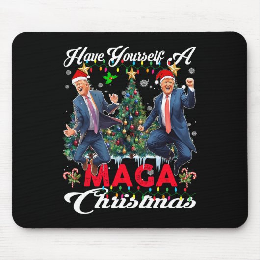 面白いサンタトランプ、楽しいクリスマスを マウスパッド (正面)