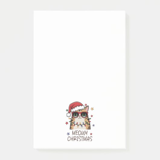 面白いサンタ猫「ニャリークリスマス」 ポストイット (正面)