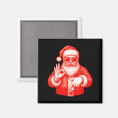 面白いサンタ6 7 メメデザイン _ クリスマスの数学ユーモア マグネット (正面/裏面)