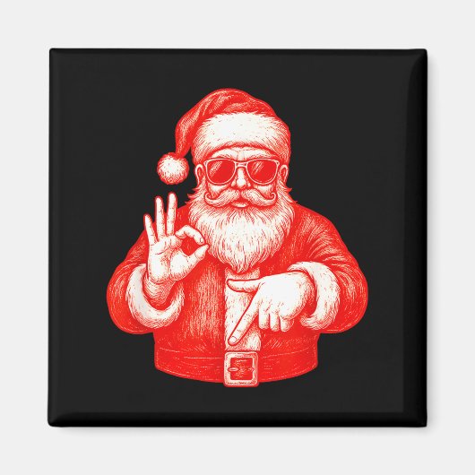 面白いサンタ6 7 メメデザイン _ クリスマスの数学ユーモア マグネット (正面)
