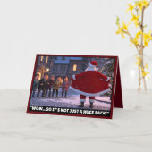 面白いサンタ カード (黄色い花)