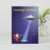 面白いサンタ 🎅🛸 UFO クリスマス 招待状 (スタンド正面)