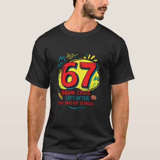面白いシックスセブンミーム教師学生キッズ100日 Tシャツ (正面)