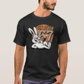 面白いシックスセブンラビットの喫煙イースター Tシャツ (正面)