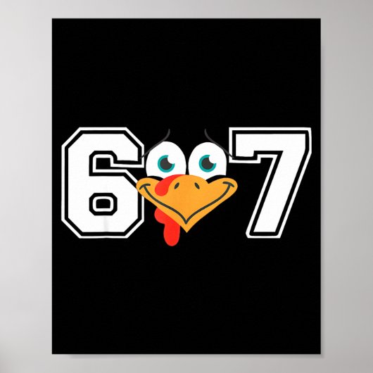 面白いシックスセブン67七面鳥の顔感謝祭マッチ ポスター (正面)