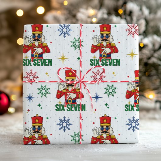 面白いシックスセブン 67 ミーム ナッツクラッカー クリスマス ユーモア ラッピングペーパー