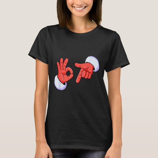 面白いシックスセブン 67 ミーム 6 7 クリスマス サンタ ハンド B Tシャツ (正面)