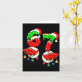 面白いシックスセブン 67 ミーム 6 7 クリスマス サンタ 手 B カード (黄色い花)