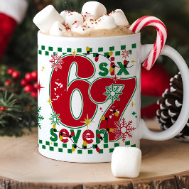 面白いシックスセブン 67 6 7 メメ 楽しいクリスマスギフト コーヒーマグカップ