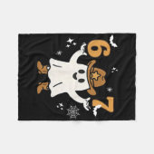 面白いシックスセブン 6 7 ミームカウボーイ幽霊ハロウィン コ フリースブランケット (正面(横))