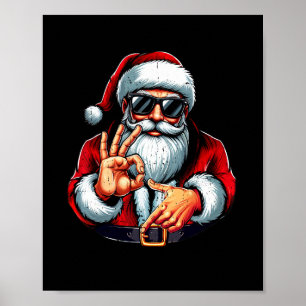 面白いシックスセブン 6 7 ミーム サンタ クリスマスTシャツ メンズ ポスター