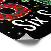 面白いシックスセブン 6 7 ミーム 67 クリスマスヒョウ柄 Xmas ポスター (角)