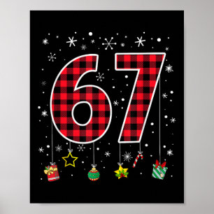 面白いシックスセブン 6 7 ミーム 67 クリスマス レッド プリント Xmas