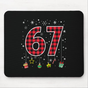 面白いシックスセブン 6 7 ミーム 67 クリスマス レッド プリント Xmas マウスパッド