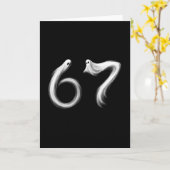 面白いシックスセブン 6 7 ミーム 67 デザイン幽霊ハロウィン カード (黄色い花)