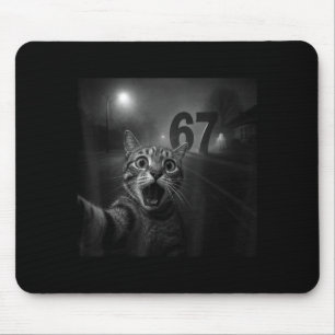 面白いシックスセブン 6 7 ミーム Gen Z アルファスラング 猫 セル マウスパッド