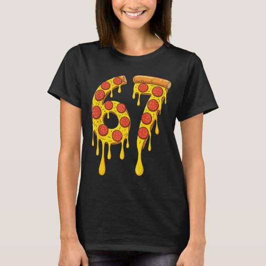 面白いシックスセブンZza67ナンバー Tシャツ (正面)