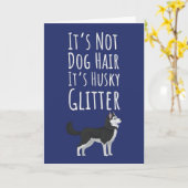 面白いシベリアンハスキーカード 犬好き ペット 動物 カード (黄色い花)