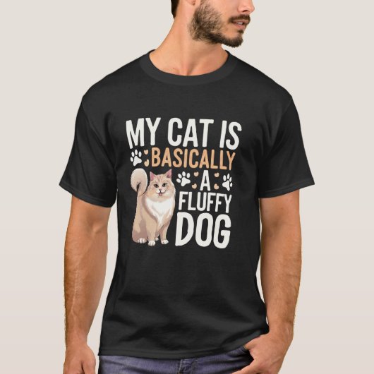 面白いシベリア猫 Tシャツ (正面)