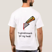 面白いシャツ　政府が私を守ってくれる Tシャツ (裏面)