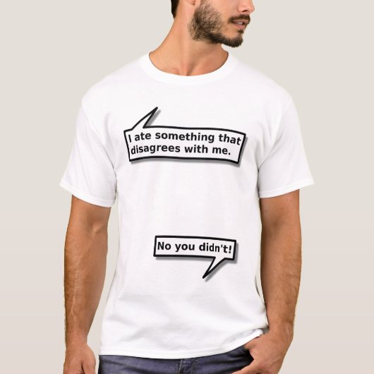 面白いシャツ 食べ物が合わない Tシャツ (正面)