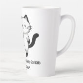 面白いシャム猫のキックイラスト カフェラテマグ (右)