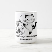 面白いシャム猫キックイラスト コーヒーマグカップ (中央)
