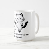 面白いシャム猫キックイラスト コーヒーマグカップ (正面右)