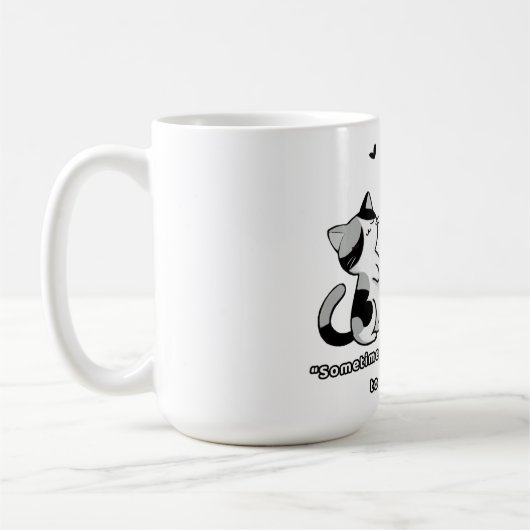 面白いシャム猫キックイラスト コーヒーマグカップ (左)
