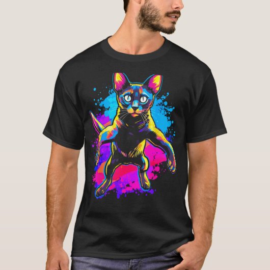 面白いシャム猫 Tシャツ (正面)