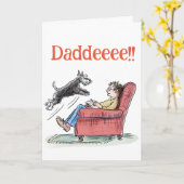 面白いシュナウザーの父の日グリーティングカード カード (黄色い花)