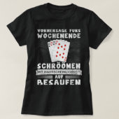 面白いシュレーメン人形カードゲームRheinland言う Tシャツ (デザイン正面)