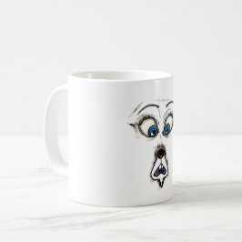 面白いショックを受けたキャラクターの顔Tシャツ コーヒーマグカップ