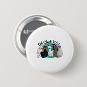 面白いシルキーにわとり Oh Cluck No _1 缶バッジ (正面&裏面)