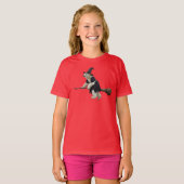 面白いシロクマの魔女の子供用 Tシャツ (正面フル)