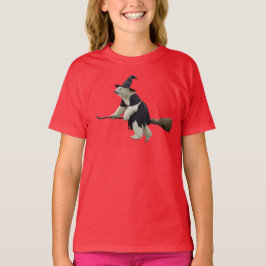 面白いシロクマの魔女の子供用 Tシャツ