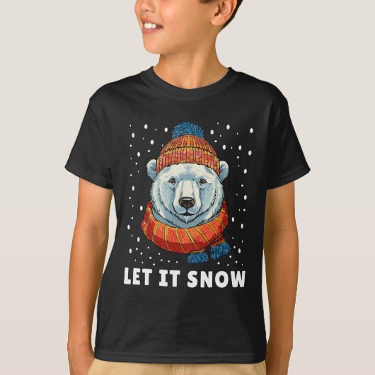 面白いシロクマTシャツ 冬 クリスマス アイスベア Tシャツ (正面)