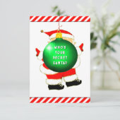 面白いシークレットサンタのクリスマスカード 招待状 (スタンド正面)