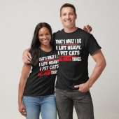 面白いジムのトレーニング ウエイトリフティング 猫 動物 Tシャツ (ユニセックス)