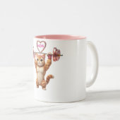 面白いジム 猫ママ マグカップ - 母の日 フィットネス ギフト (正面右)